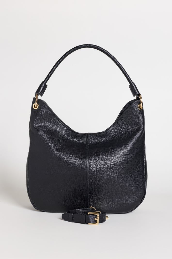 Borsa in pelle bottalata - NERO - Intrend - 3