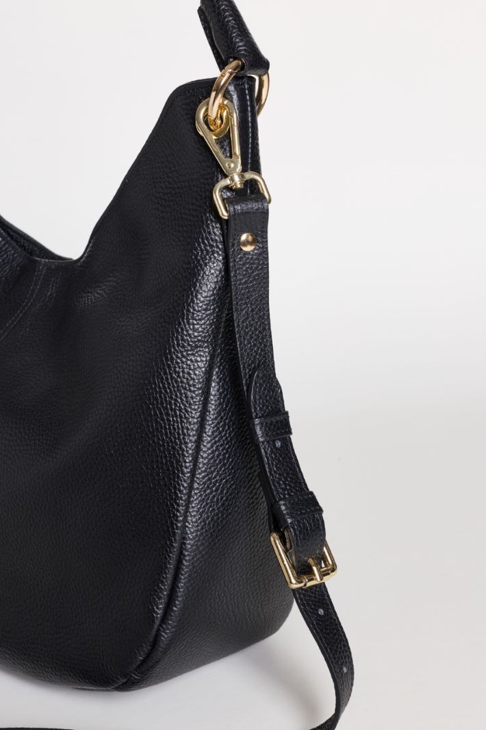 Borsa in pelle bottalata - NERO - Intrend - 4