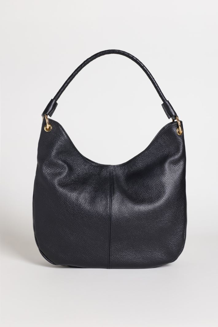 Borsa in pelle bottalata - NERO - Intrend