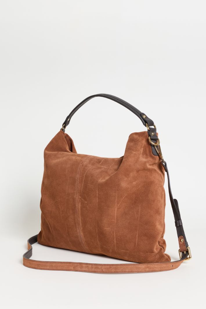Borsa in pelle scamosciata - MARRONE - Intrend - 2