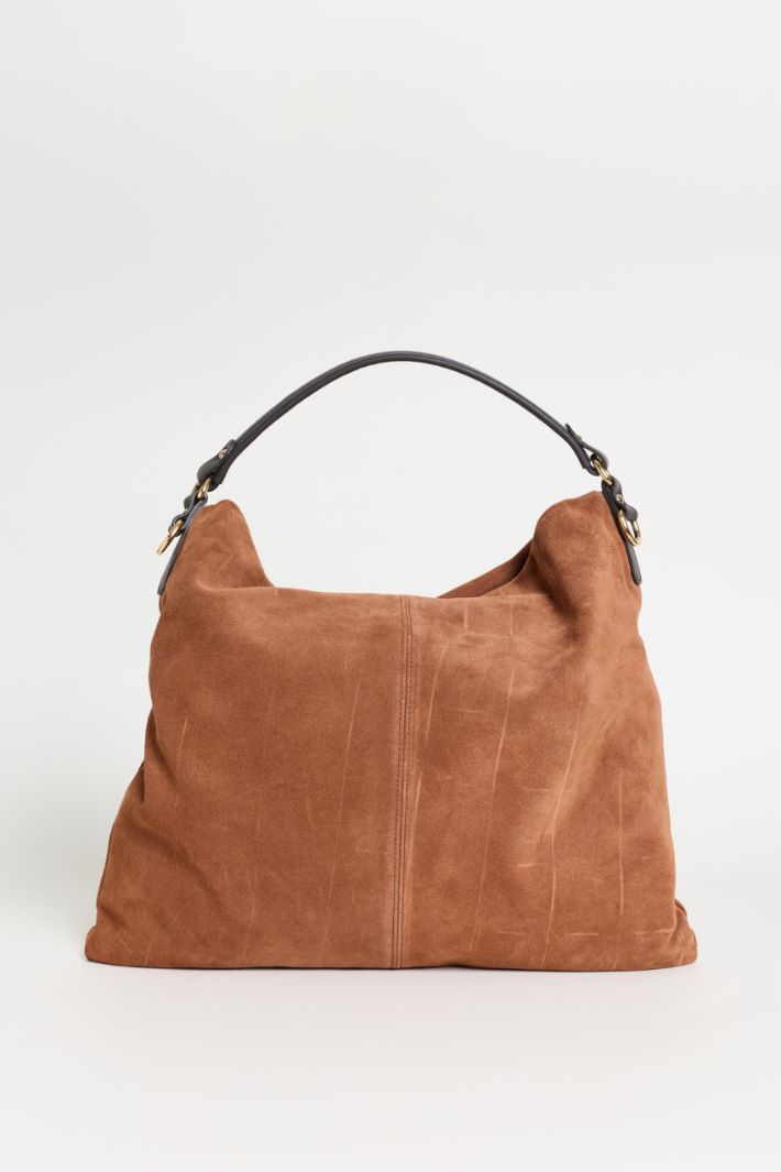 Borsa in pelle scamosciata - MARRONE - Intrend