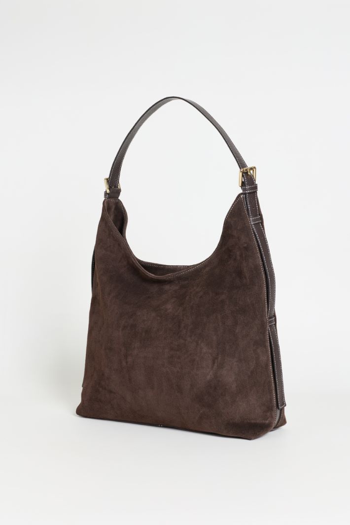 Suede bag - BROWN - Intrend - 2