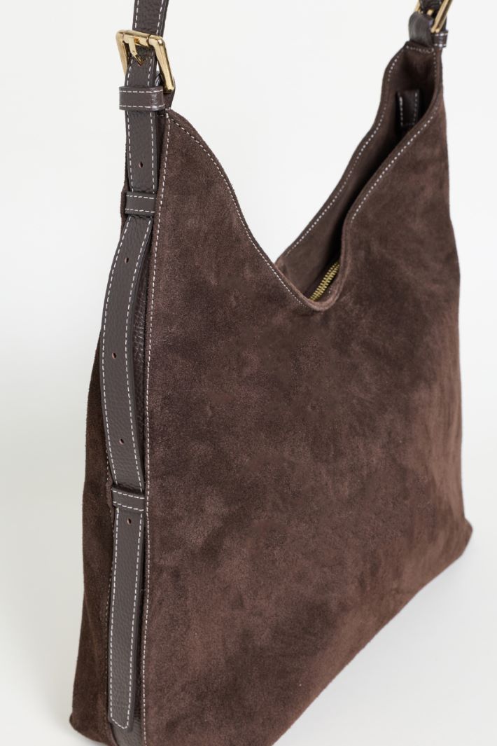 Suede bag - BROWN - Intrend - 4