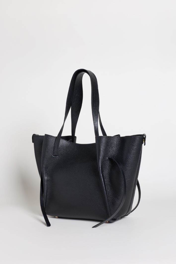 Leather trapeze bag - BLACK - Intrend - 2