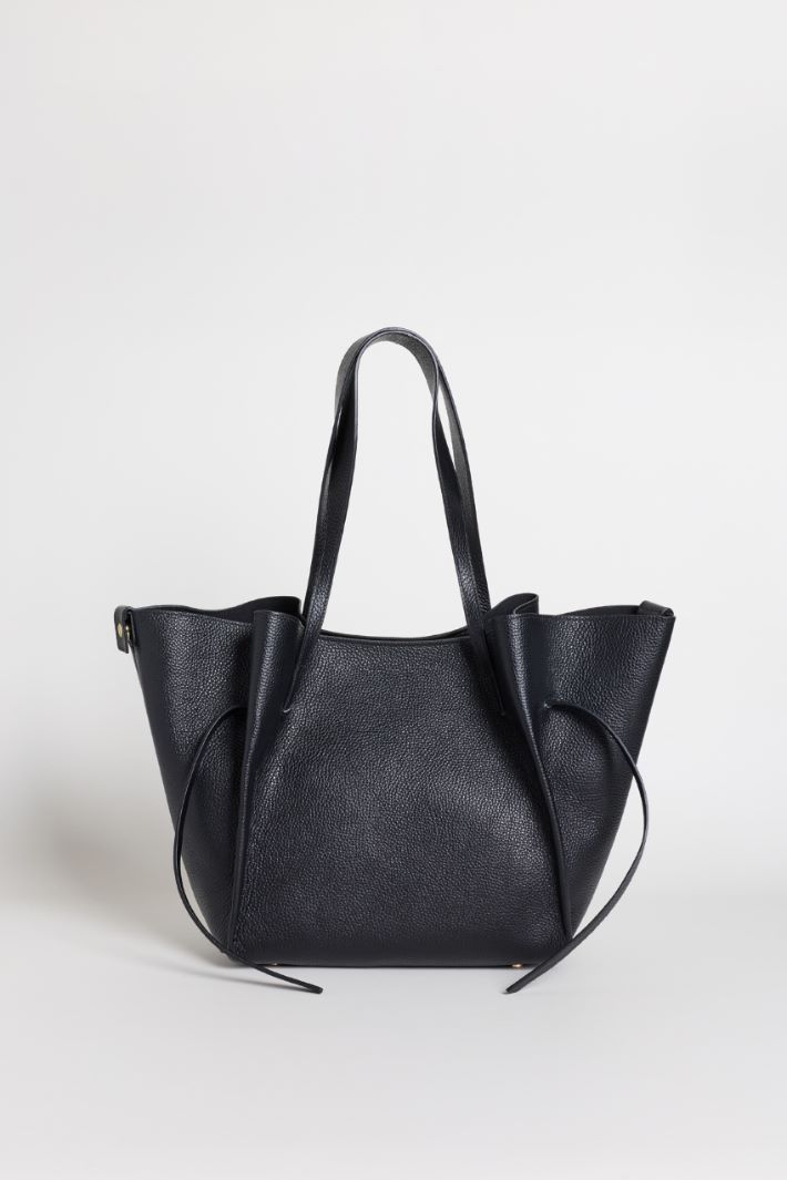 Leather trapeze bag - BLACK - Intrend - 3