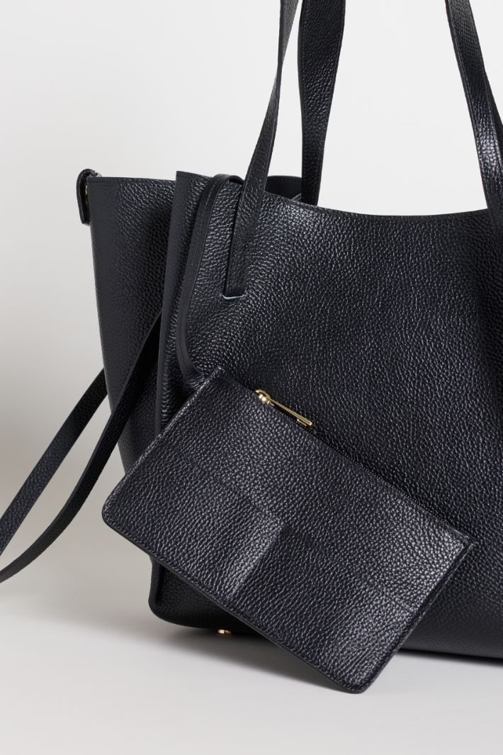 Leather trapeze bag - BLACK - Intrend - 4