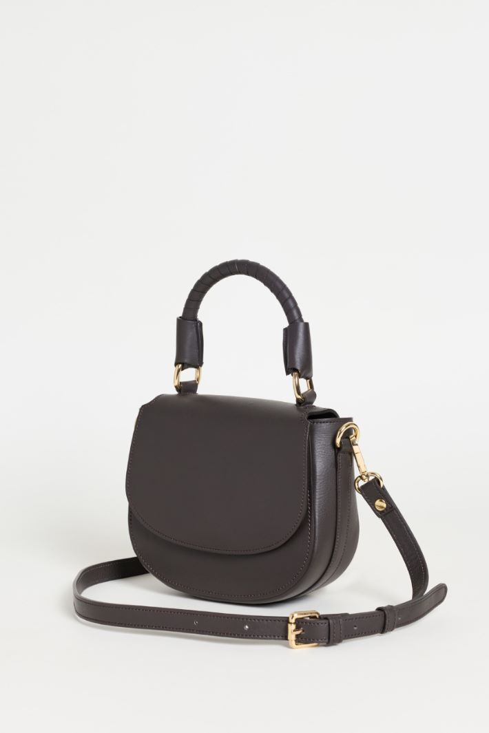 Mini crossbody in pelle - MARRONE - Intrend - 2