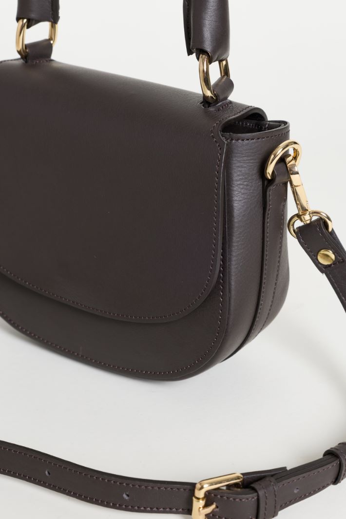 Mini crossbody in pelle - MARRONE - Intrend - 4