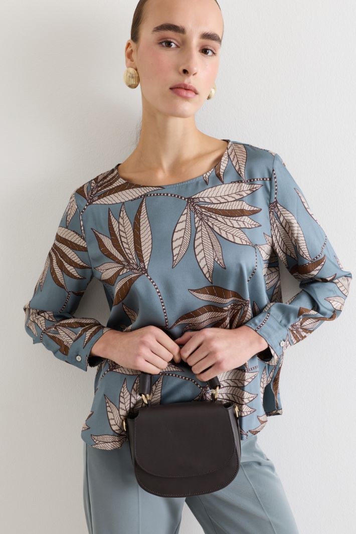 Mini crossbody in pelle - MARRONE - Intrend - 5