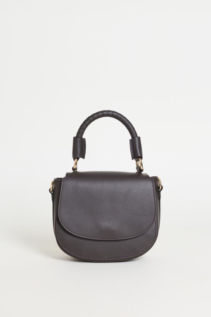 Mini crossbody in pelle - MARRONE - Intrend