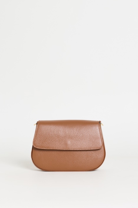 Tumbled leather shoulder bag - Intrend