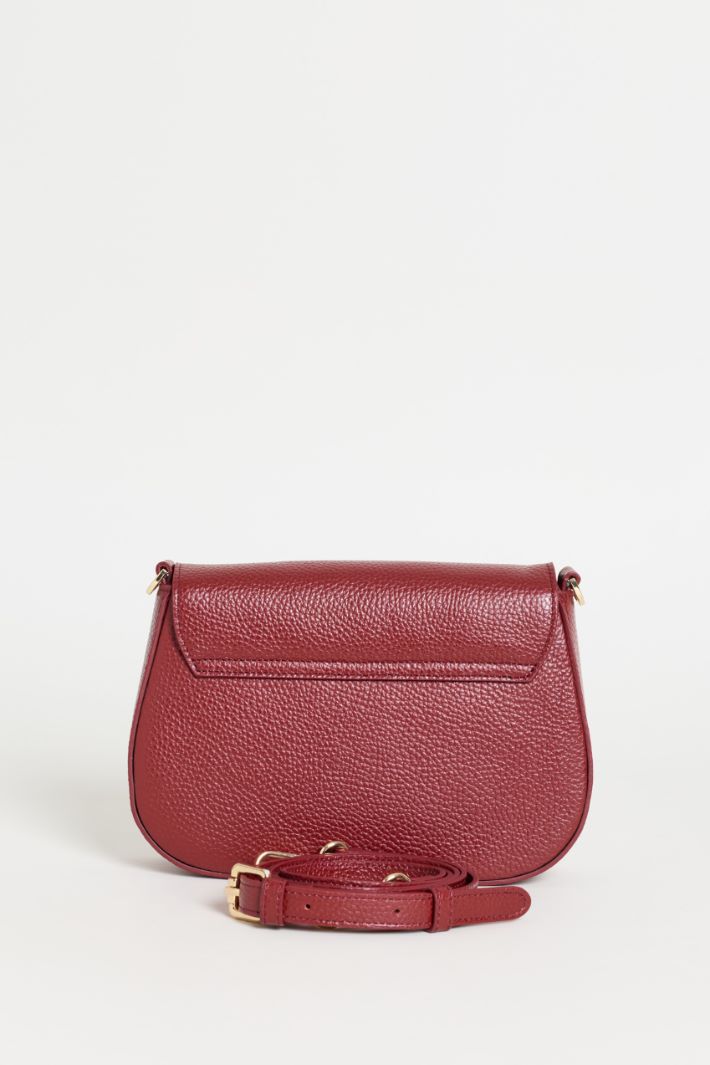 Tumbled leather shoulder bag - RED - Intrend - 3