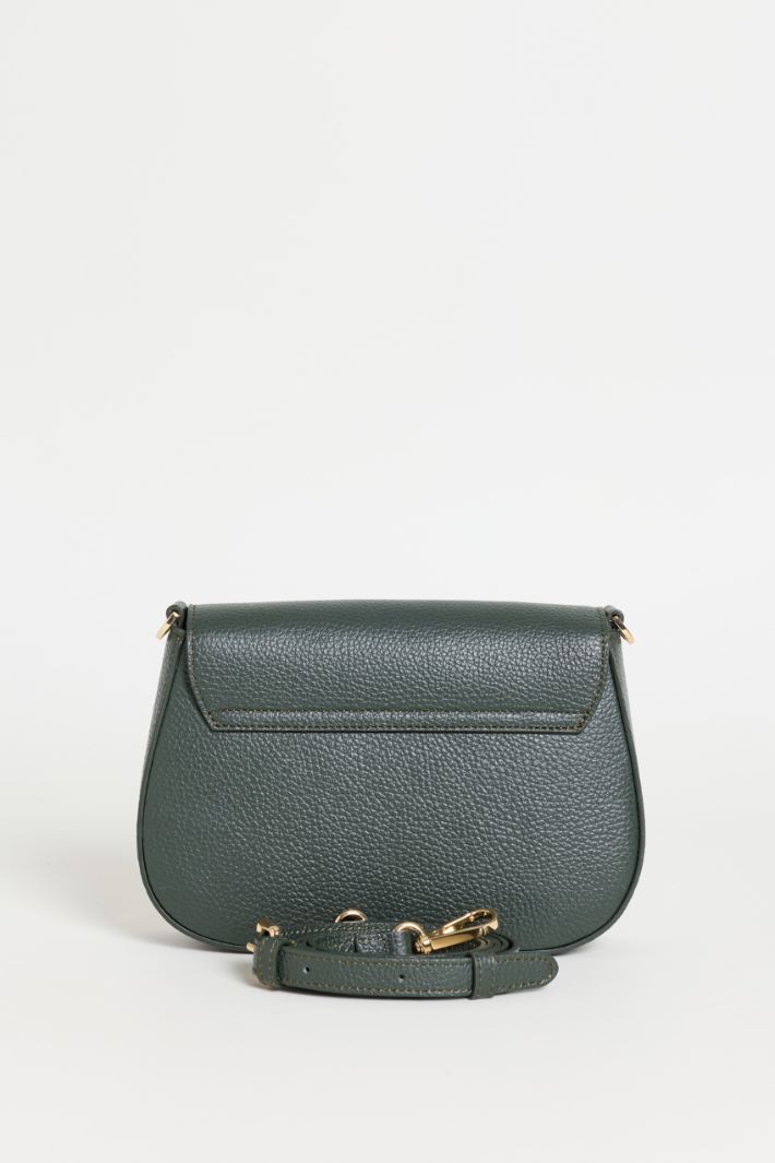 Tumbled leather shoulder bag - GREEN - Intrend - 3