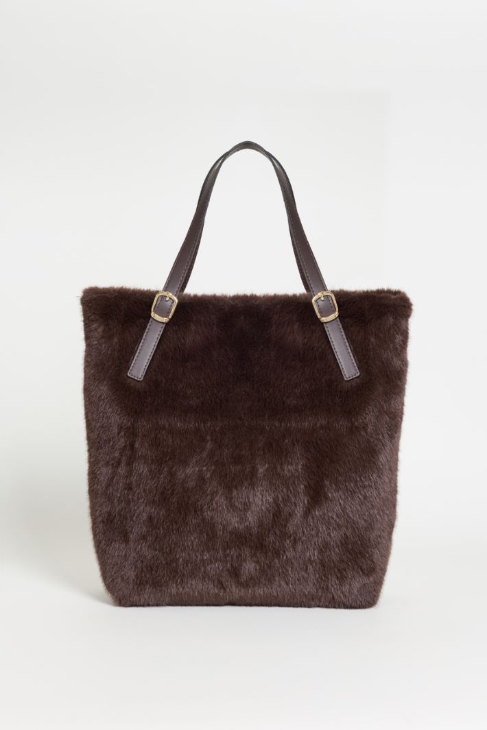 Cosy Fabric Shopper - BROWN - Intrend - 3