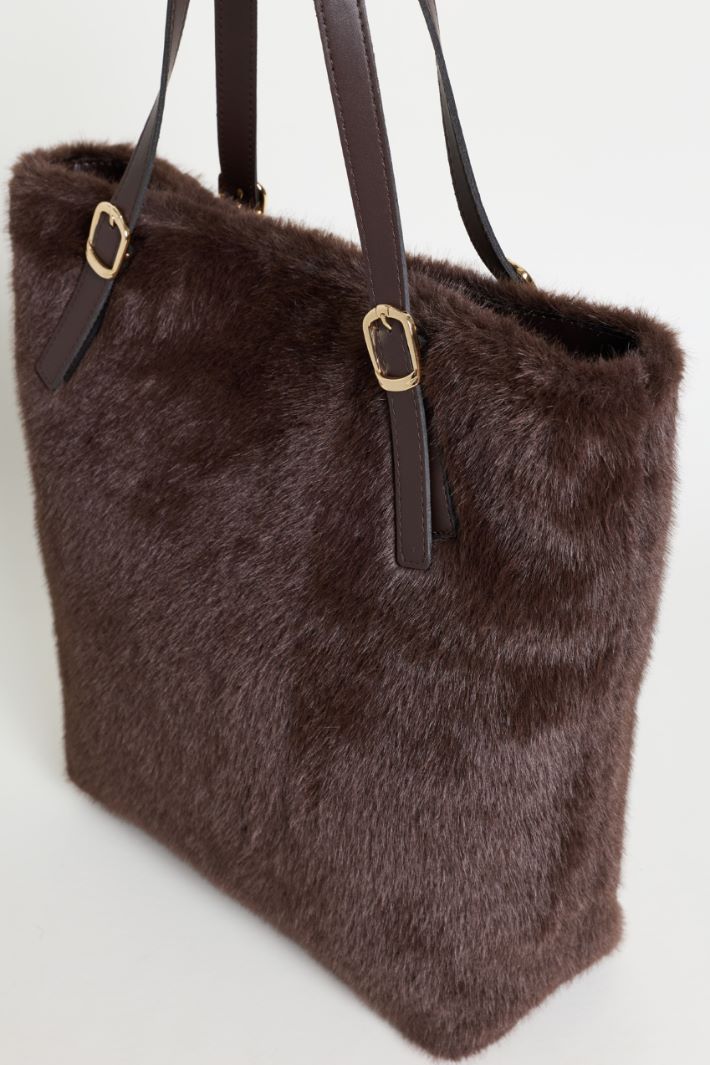 Cosy Fabric Shopper - BROWN - Intrend - 4