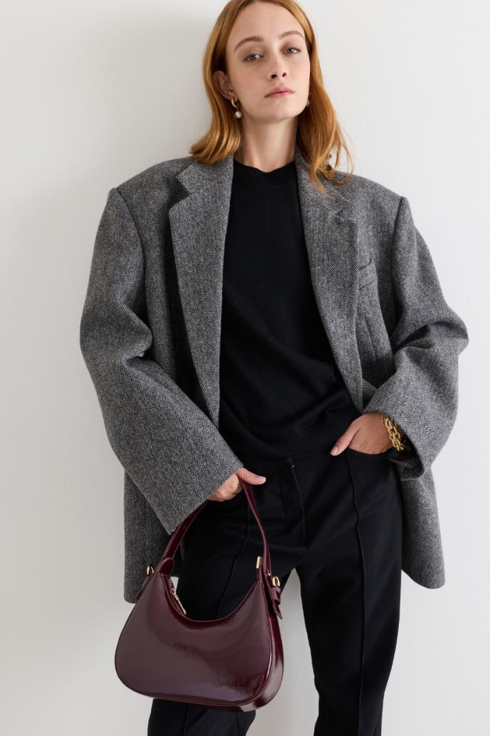 Coated Fabric Bag - BORDEAUX - Intrend - 5