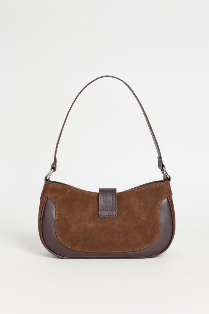 Fringed suede bag - BROWN - Intrend - 3