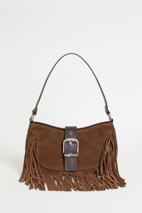 Fringed suede bag - Intrend