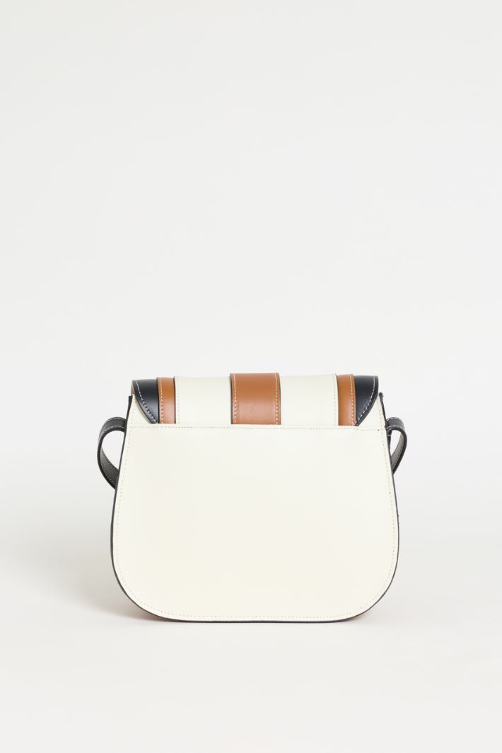 Inlaid Leather Bag - BROWN - Intrend - 3