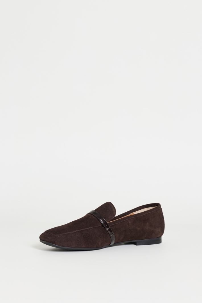 Mocassini in pelle scamosciata - MARRONE - Intrend - 3