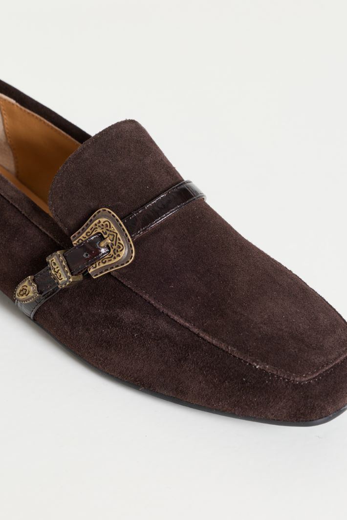 Mocassini in pelle scamosciata - MARRONE - Intrend - 4