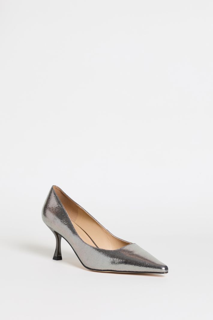 Patent Leather Court Shoes - SILVER - Intrend - 2