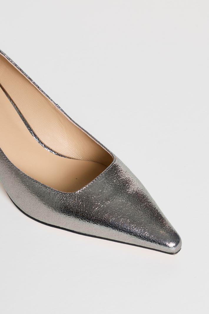 Patent Leather Court Shoes - SILVER - Intrend - 4