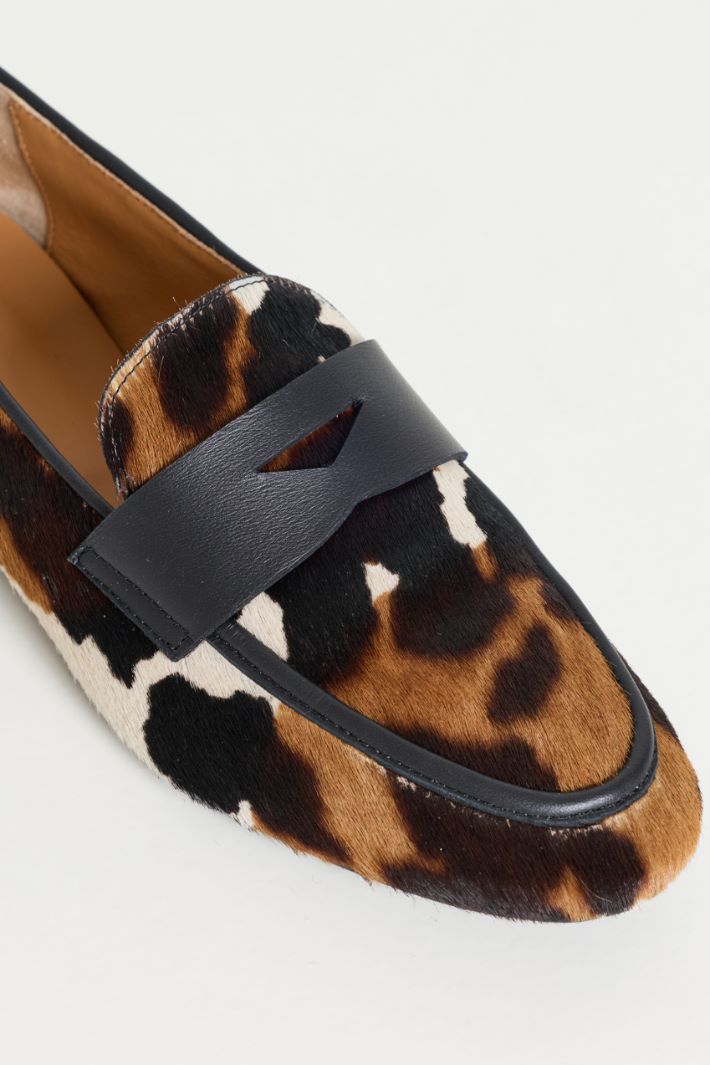 Ponyskin loafers - BROWN - Intrend - 4
