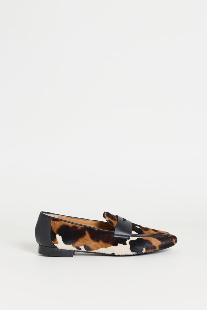 Ponyskin loafers - BROWN - Intrend
