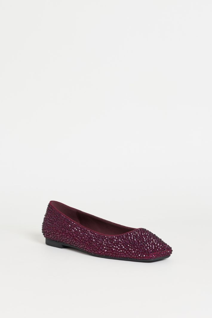 Rhinestone ballet flats - BORDEAUX - Intrend - 2