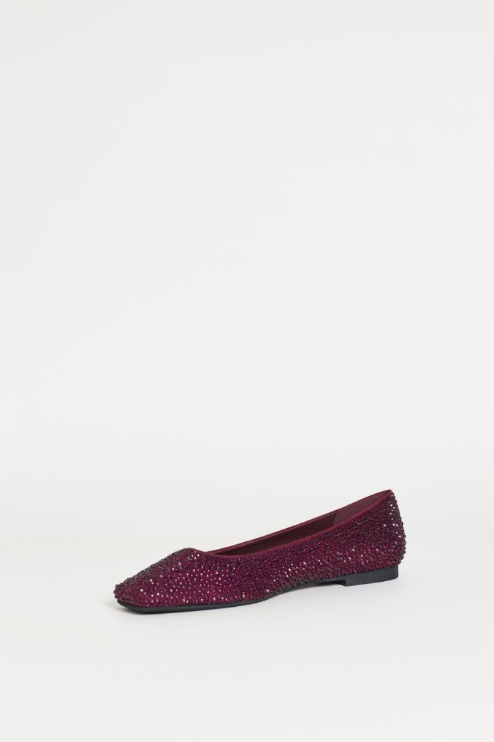 Rhinestone ballet flats - BORDEAUX - Intrend - 3