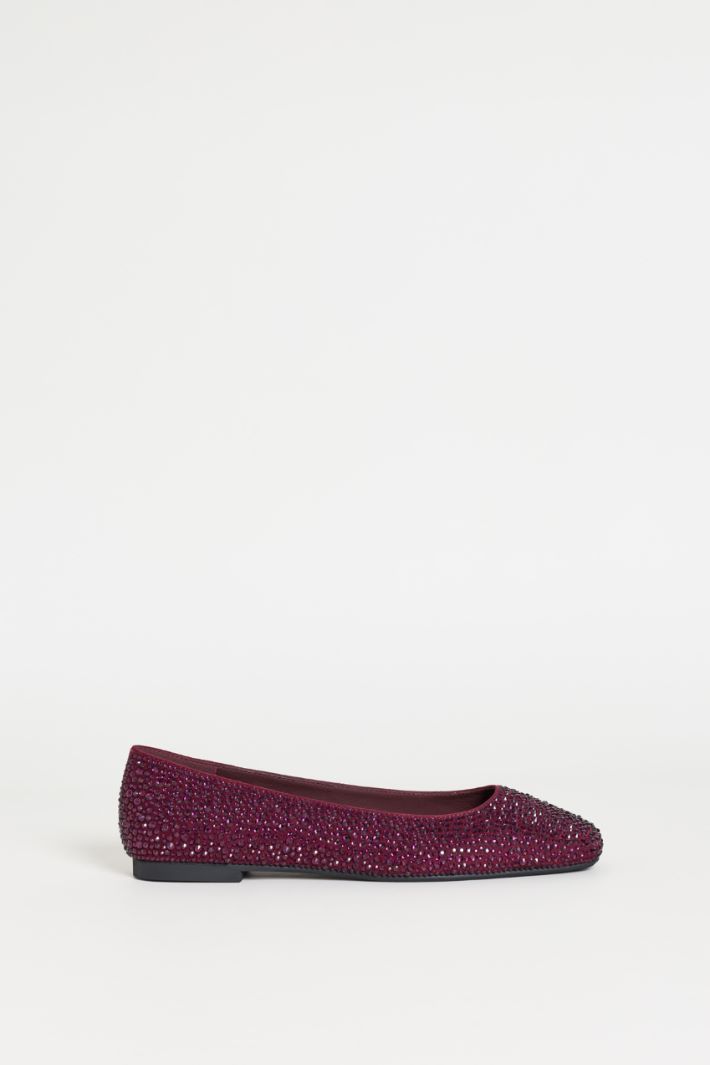 Rhinestone ballet flats - BORDEAUX - Intrend