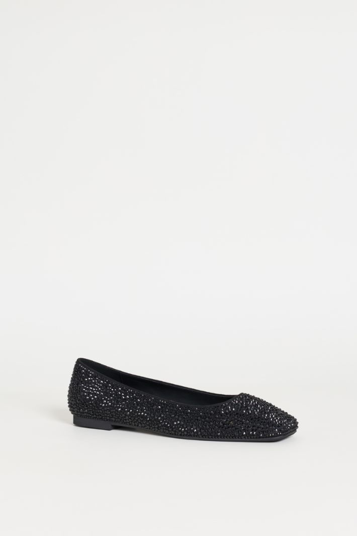 Ballerine con strass - NERO - Intrend - 2