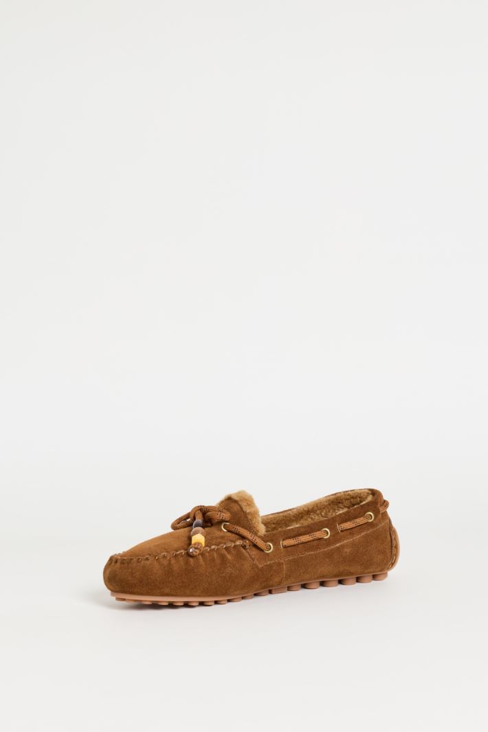 Leather driving loafers - CAMEL - Intrend - 3
