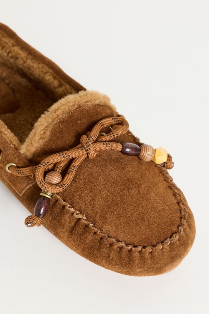Leather driving loafers - CAMEL - Intrend - 4