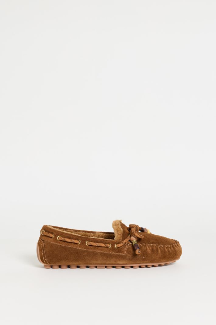 Leather driving loafers - CAMEL - Intrend