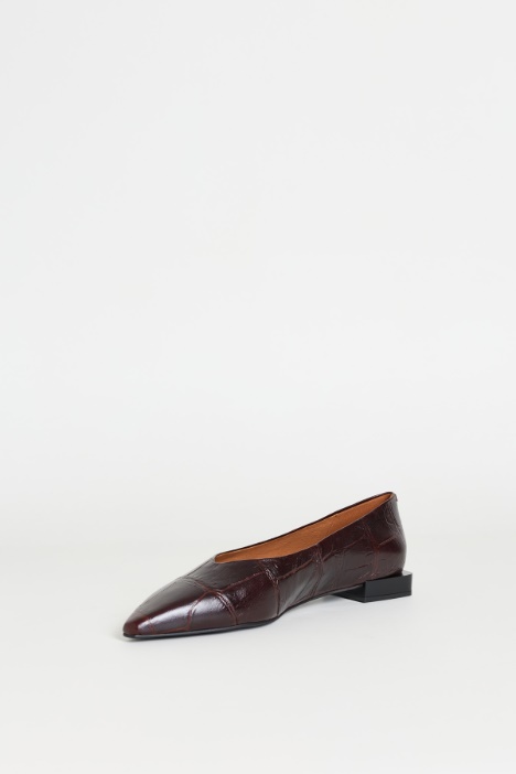 Ballerine in pelle stampa cocco