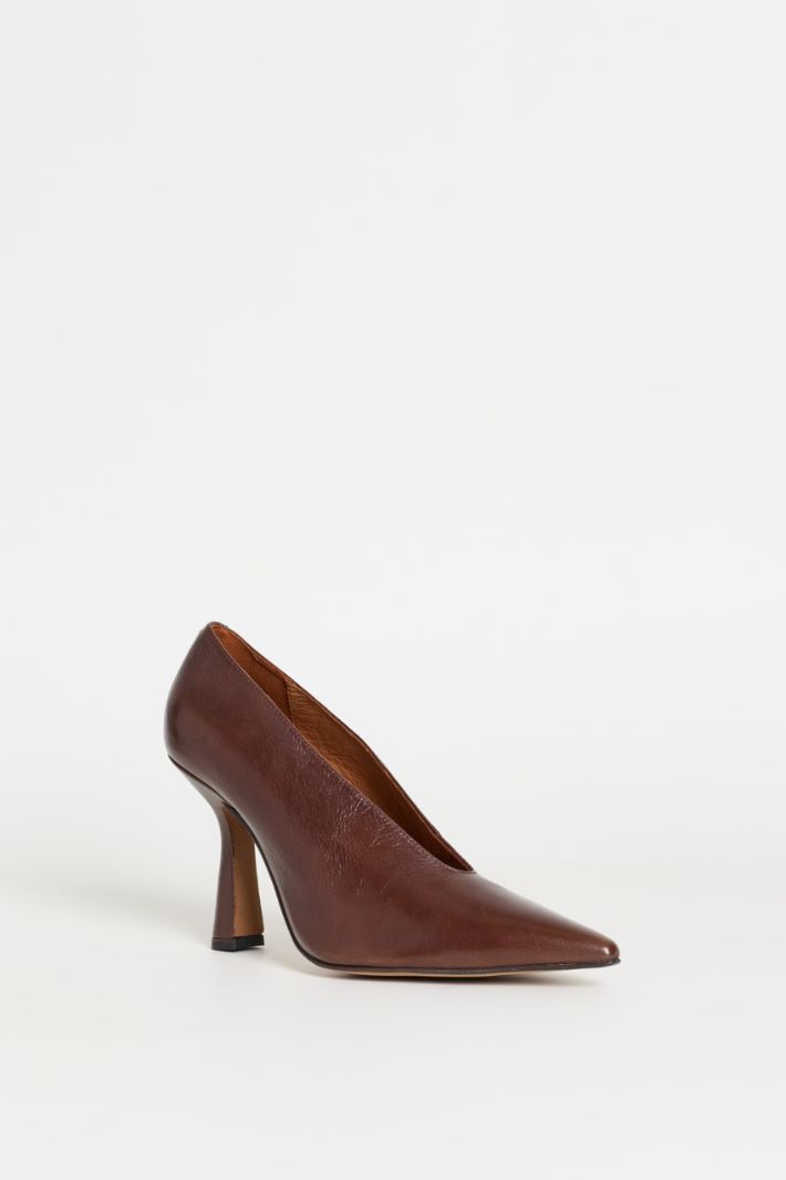 Smooth Leather Court Shoes - BROWN - Intrend - 2