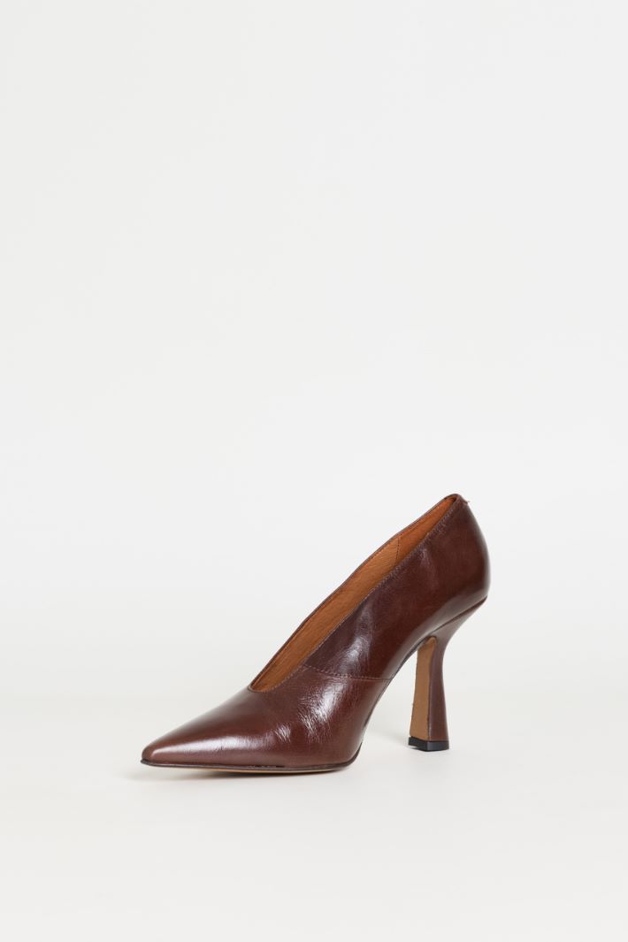 Smooth Leather Court Shoes - BROWN - Intrend - 3