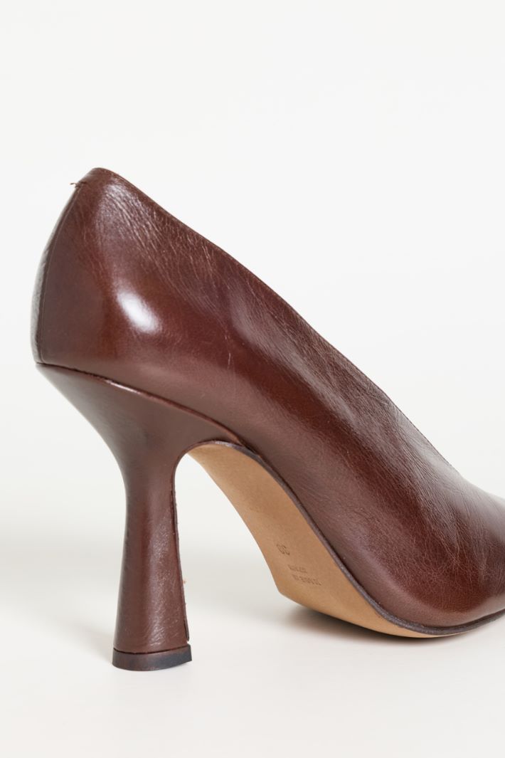 Smooth Leather Court Shoes - BROWN - Intrend - 4