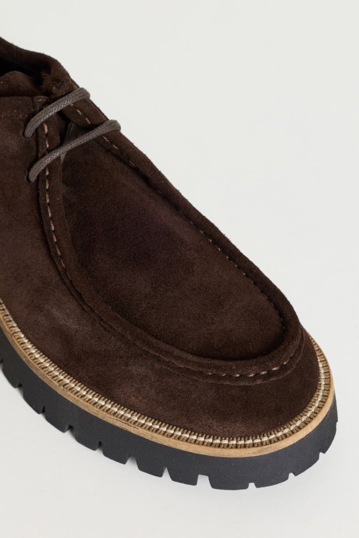 Suede lace-ups - BROWN - Intrend - 4