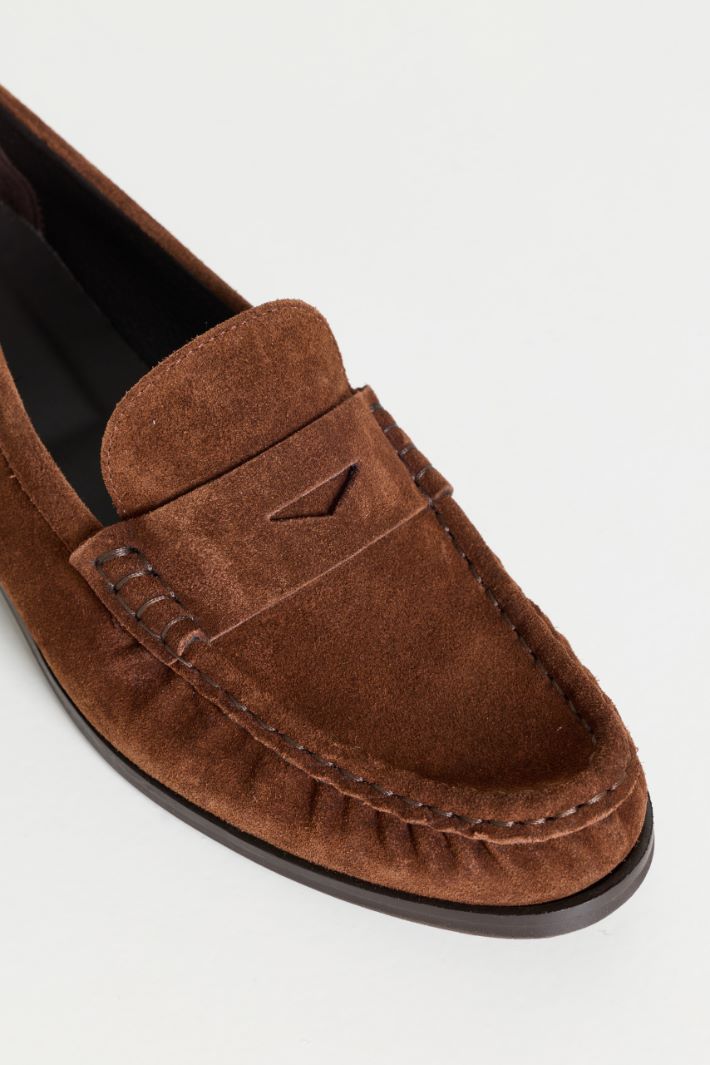 Suede loafers - BROWN - Intrend - 4