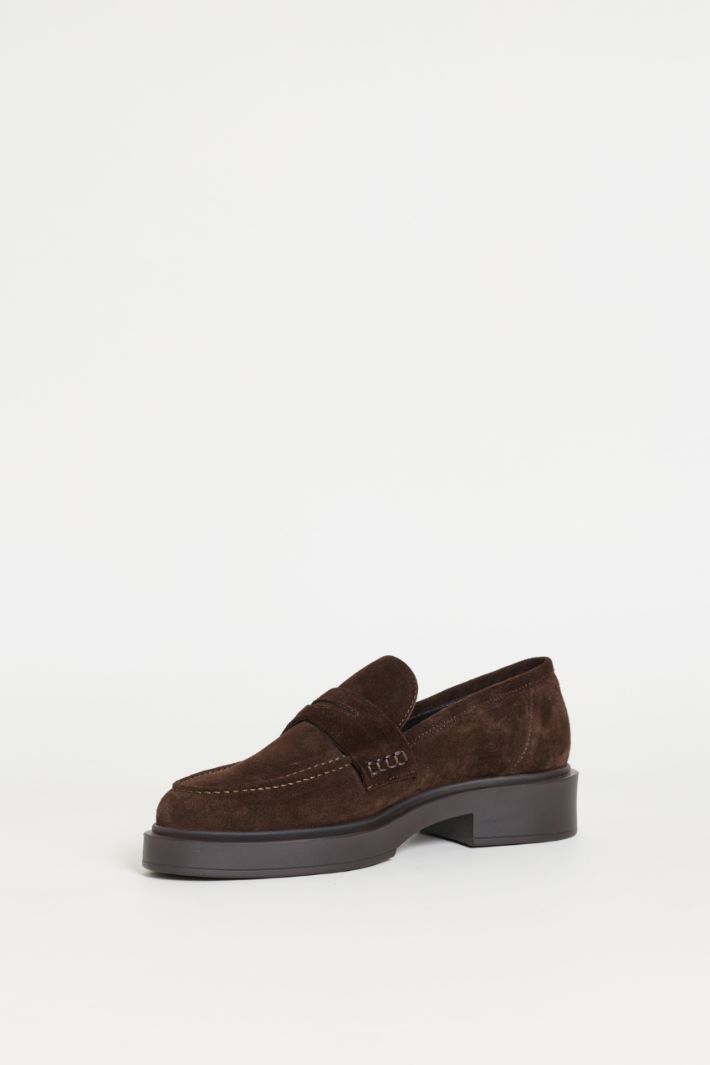 Suede Loafers - BROWN - Intrend - 3