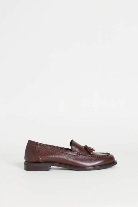 Leather Tassel Loafers - Intrend