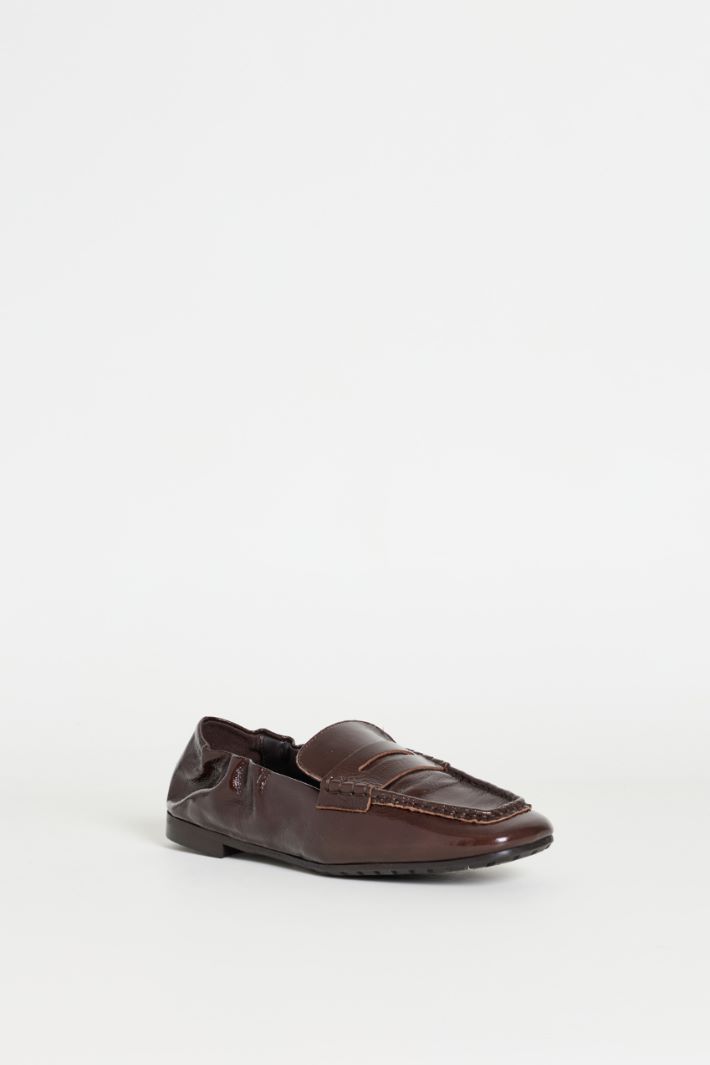 Pleated Leather Loafers - BROWN - Intrend - 2
