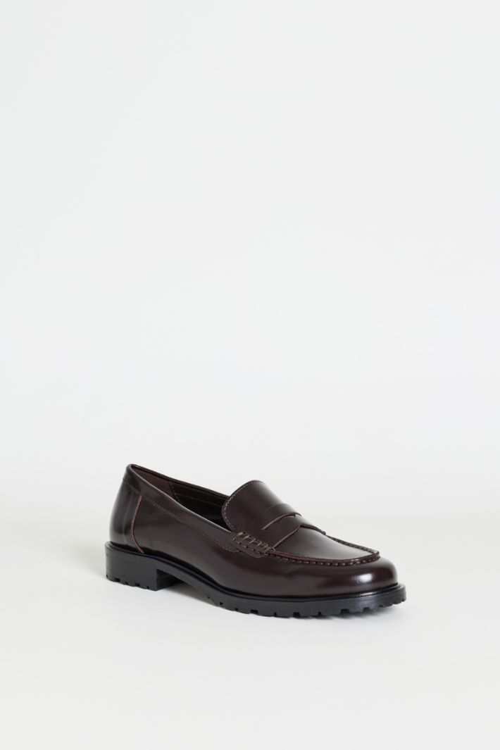 Mocassino in pelle liscia - MARRONE - Intrend - 2