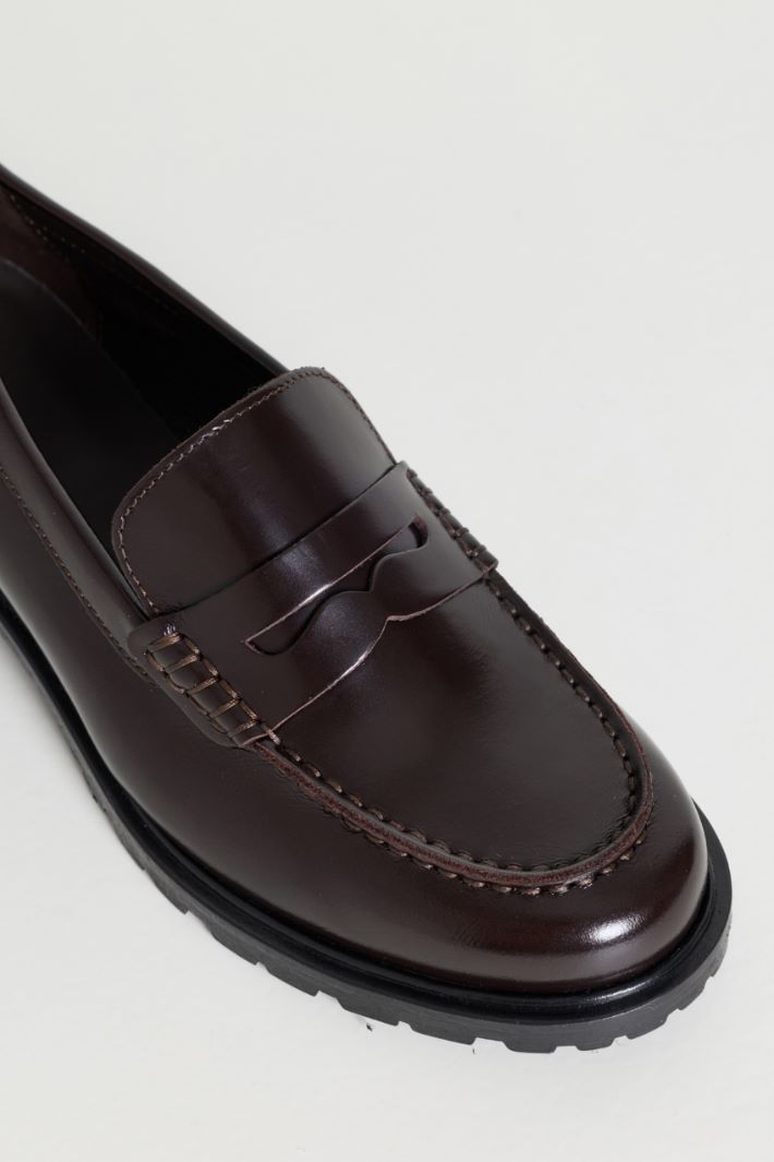 Mocassino in pelle liscia - MARRONE - Intrend - 4