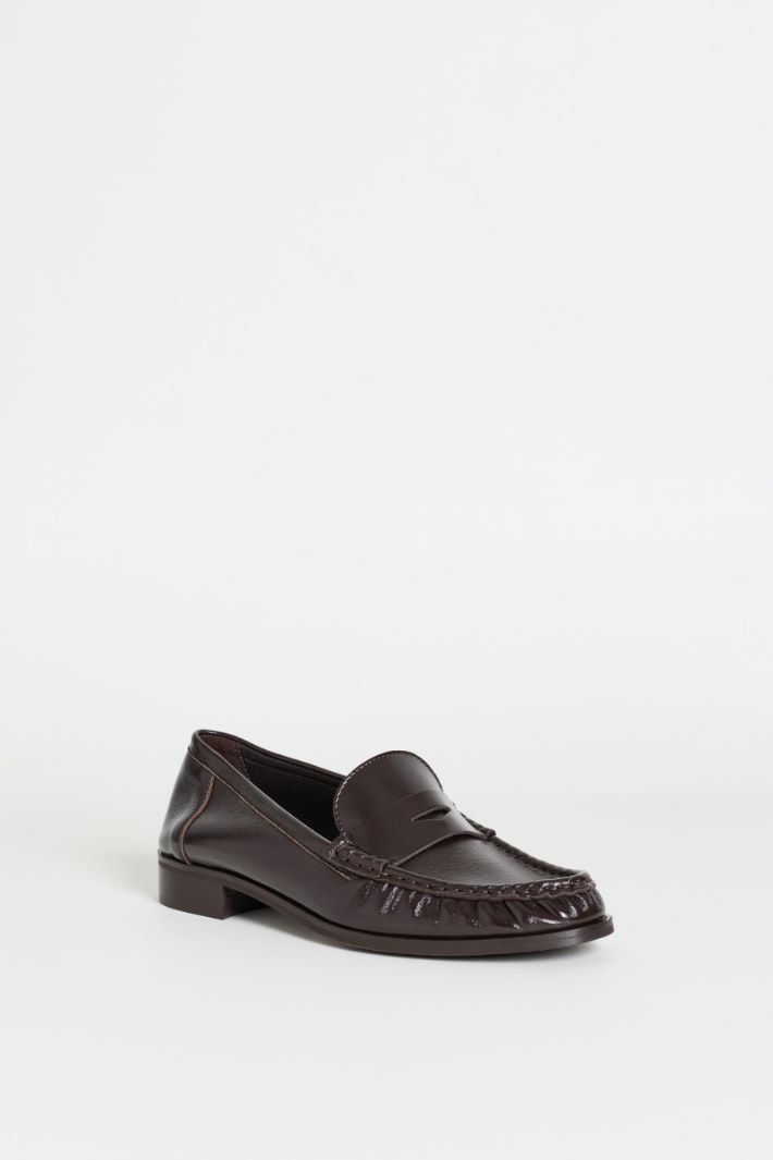 Leather Loafers - BROWN - Intrend - 2