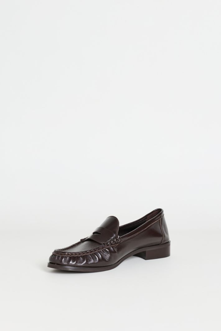 Leather Loafers - BROWN - Intrend - 3