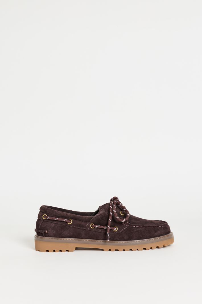 Suede boat shoes - BROWN - Intrend